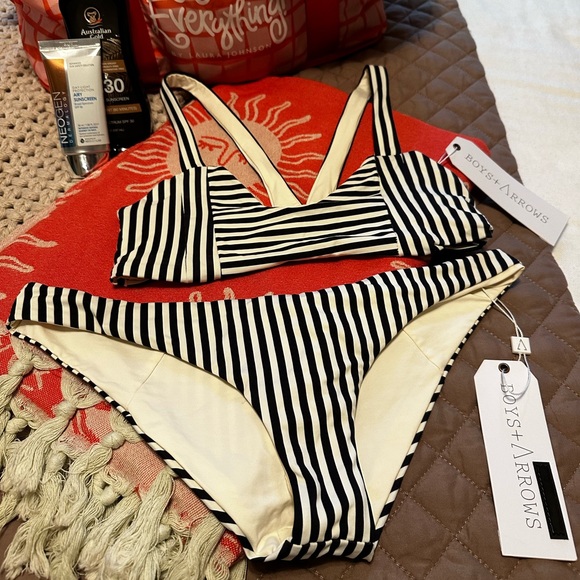 NWT Boys + Arrows Bikini Stripe Set M - Picture 6 of 13